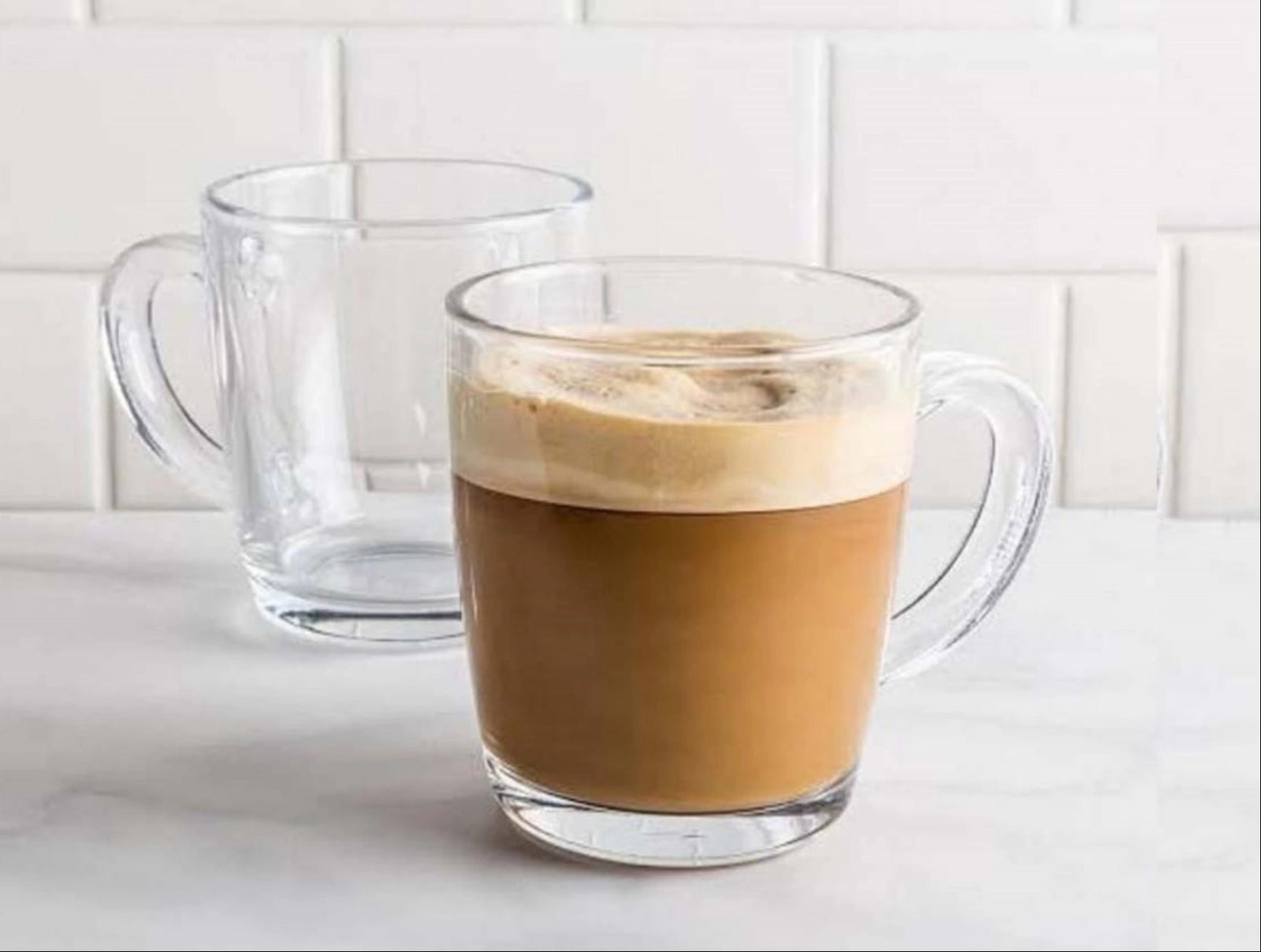 Pasabahce Basic Set of 2 Pcs Tea Mugs with Handle 350cc Clear - Premium Mugs from Pasabahce Essentials - Just $20! 