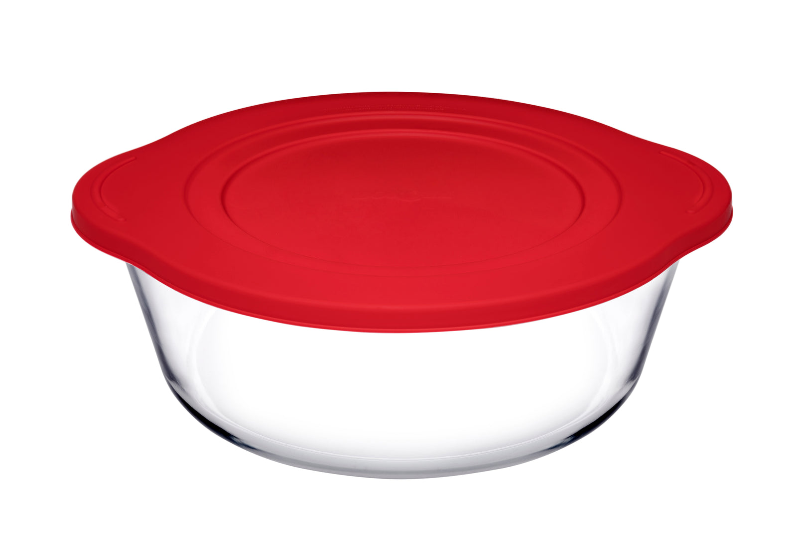 Pasabahce Borcam Round Tray with Plastic Lid 840cc Clear - Premium Bakeware from Pasabahce Essentials - Just $45! 