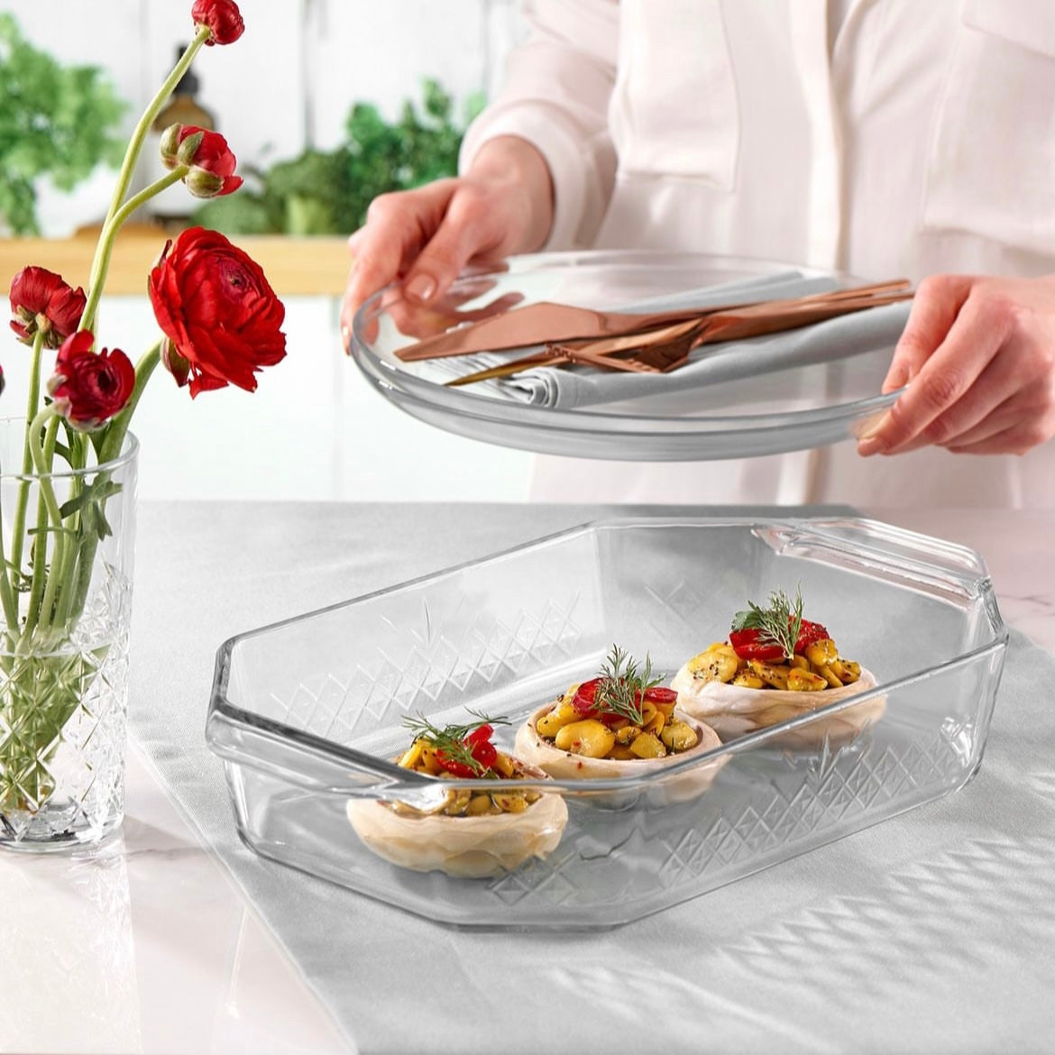 Pasabahce Borcam Oven Tray 2750cc Clear - Premium Cake tray from Pasabahce Essentials - Just $50! 