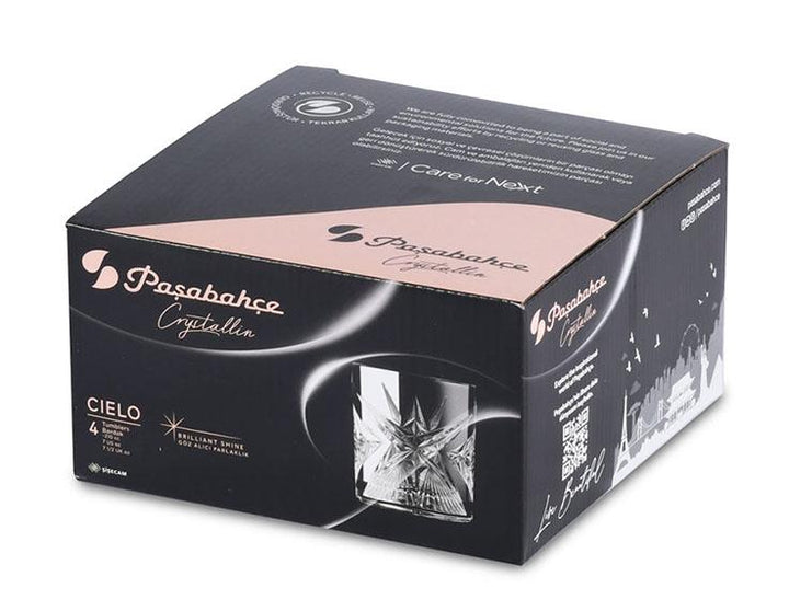 Pasabahce Crystalline Cielo 4 Pcs Tumblers 210cc Clear - Premium Short Tumblers from Pasabahce Essentials - Just $75! 