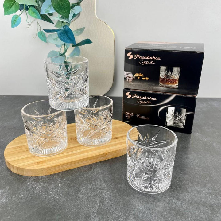 Pasabahce Crystalline Cielo 4 Pcs Tumblers 210cc Clear - Premium Short Tumblers from Pasabahce Essentials - Just $75! 