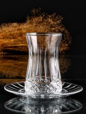 Pasabahce Elysia Set of 6 Pcs Tea Cups & Saucers 160ml Clear - Premium Tea Istikanas Without Handle from Pasabahce Essentials - Just $65! 