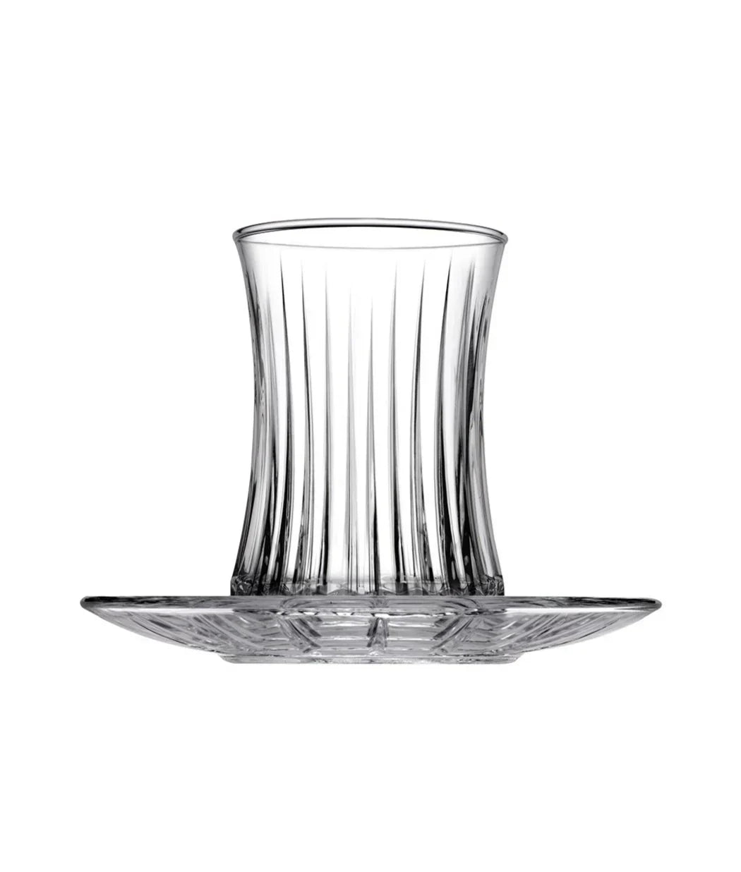 Pasabahce Elysia Set of 6 Pcs Tea Cups & Saucers 160ml Clear - Premium Tea Istikanas Without Handle from Pasabahce Essentials - Just $65! 