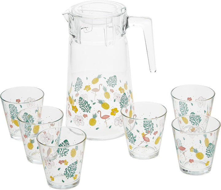 Pasabahce City Aloha Set of 7pcs (1pc) Jug & (6pcs) Tumblers - Premium Jug and Tumbler from Pasabahce Essentials - Just $45! 