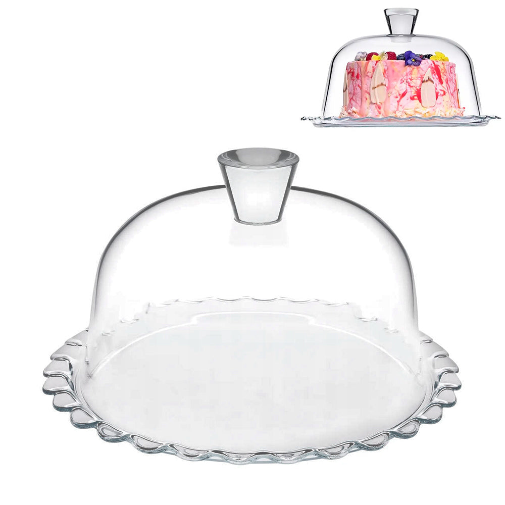 Pasabahce Patisserie Service Plate with Dome Clear - Premium  from Pasabahce Essentials - Just $40! 