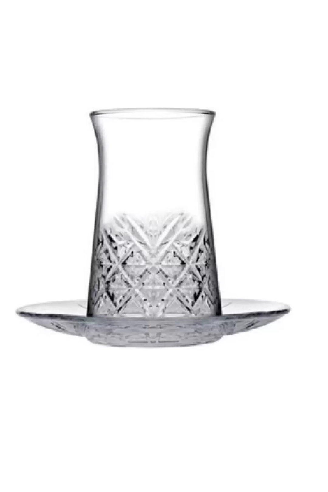 Pasabahce Timeless Set of 6pcs Tea Cups & Saucers 160cc Clear - Premium Tea Istikanas Without Handle from Pasabahce Essentials - Just $65! 
