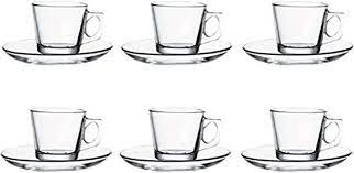 Pasabahce Vela Set of 6pcs Cups and Saucers 80cc Clear - Premium  from Pasabahce Essentials - Just $50! 