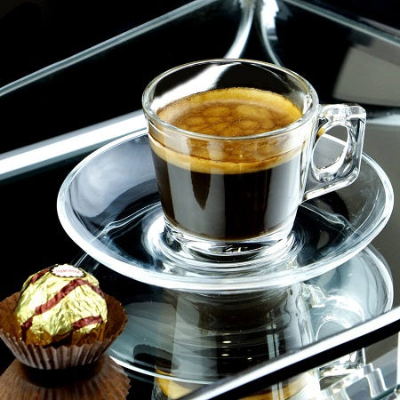 Pasabahce Vela Set of 6pcs Cups and Saucers 80cc Clear - Premium  from Pasabahce Essentials - Just $50! 