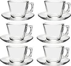 Pasabahce Vela Set of 6pcs Tea Cups & Saucers 195cc Clear - Premium  from Pasabahce Essentials - Just $60! 