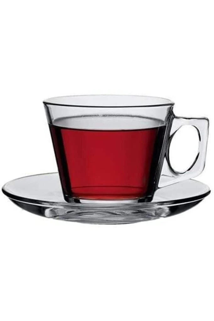 Pasabahce Vela Set of 6pcs Tea Cups & Saucers 195cc Clear - Premium  from Pasabahce Essentials - Just $60! 