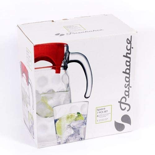 Pasabahce Space Set of 7pcs 1 pc Jug and 6pcs Tumblers Clear - Premium Jug from Pasabahce Essentials - Just $35! 