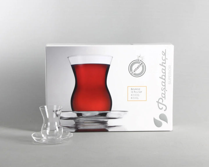 Pasabahce Set of 6 Pcs Tea Cups and Saucers 95cc Clear - Premium Tea Cups from Pasabahce - Just $125! 
