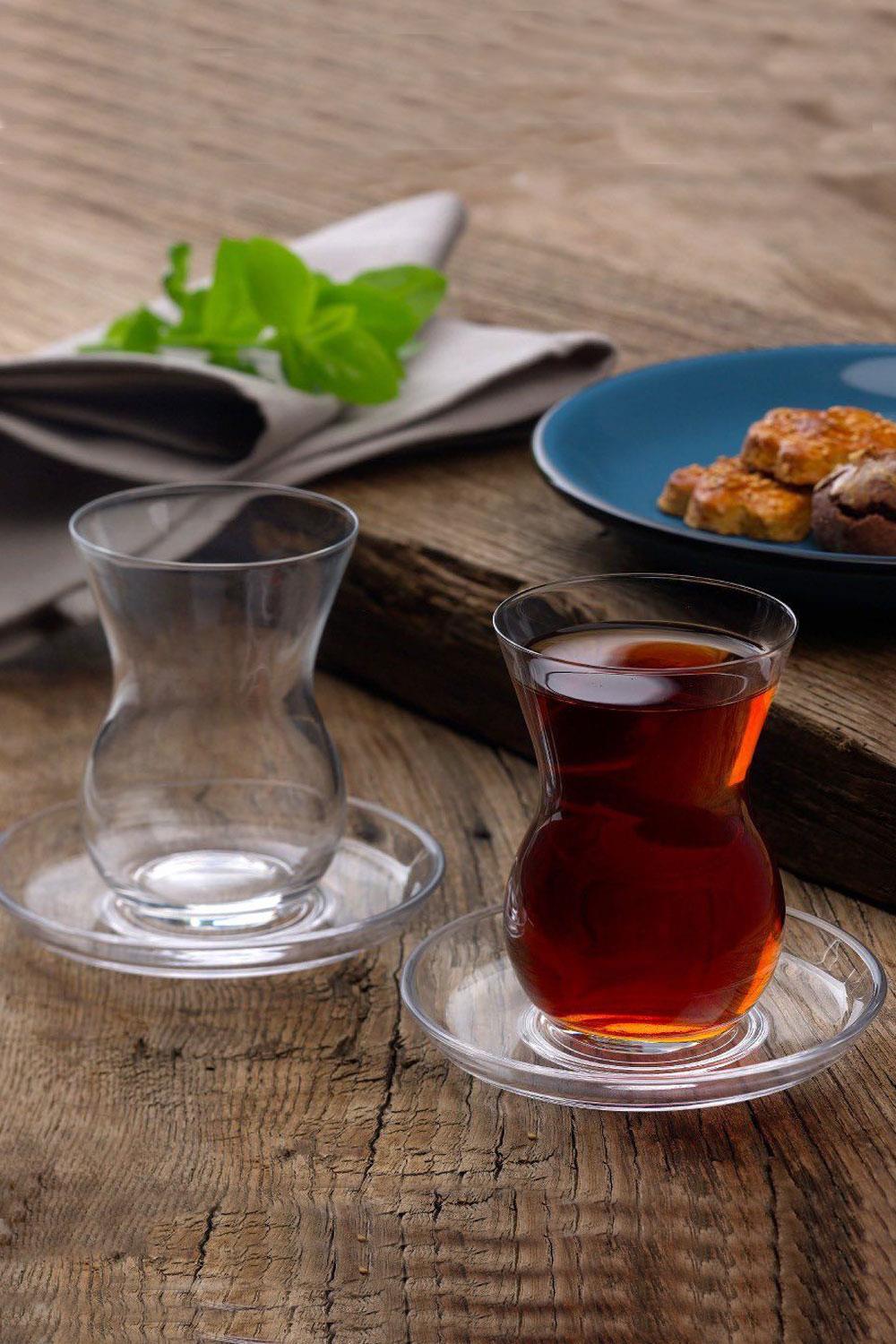 Pasabahce Set of 6 Pcs Tea Cups and Saucers 95cc Clear - Premium Tea Cups from Pasabahce - Just $125! 