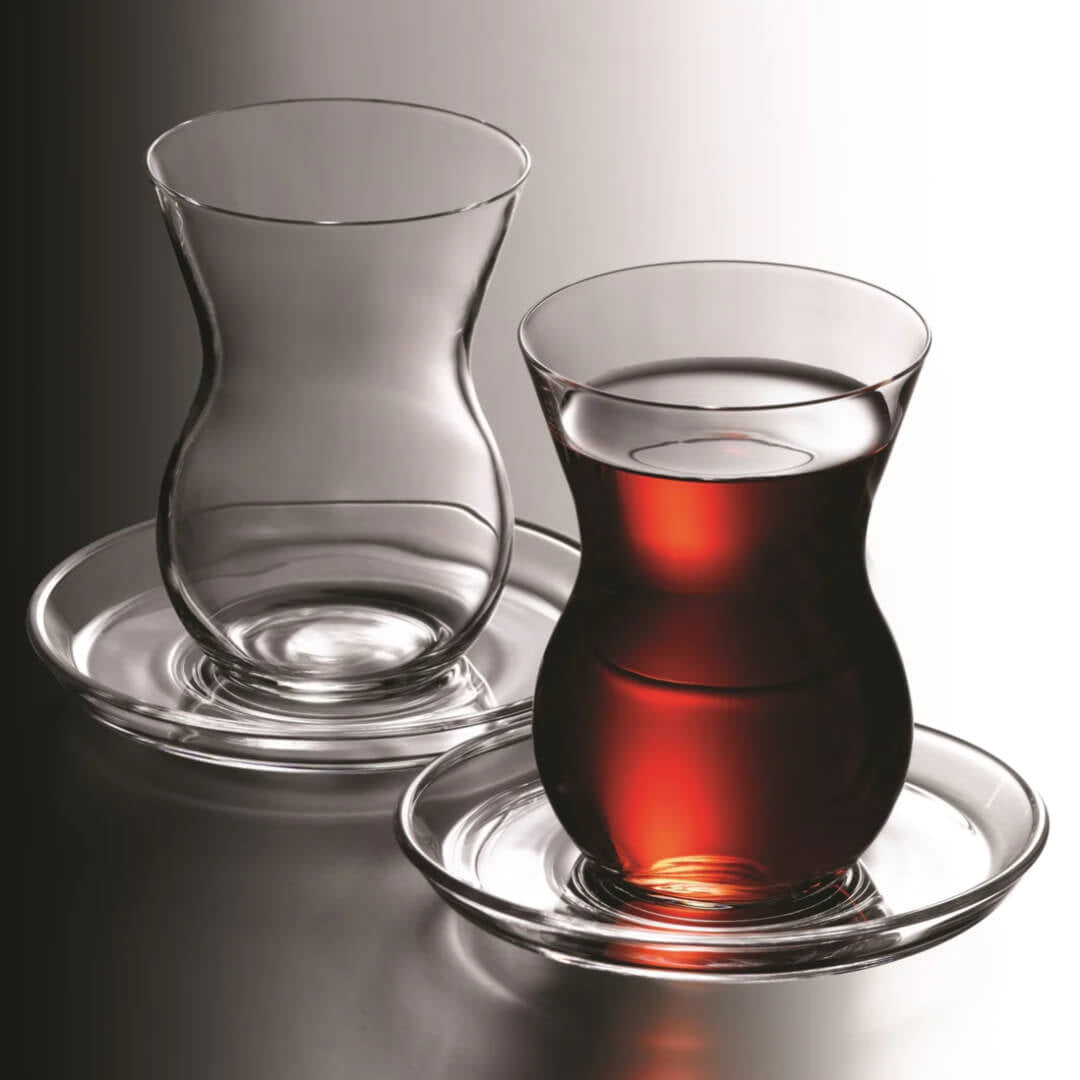 Pasabahce Set of 6 Pcs Tea Cups and Saucers 95cc Clear - Premium Tea Cups from Pasabahce - Just $125! 