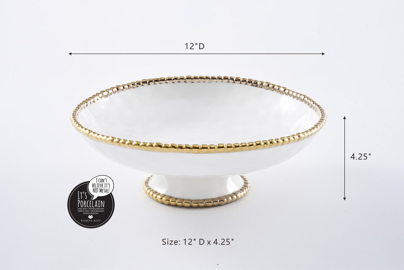 Pampa Bay Golden Salerno Footed Bowl - Premium Bowl from Pampa Bay - Just $270! 