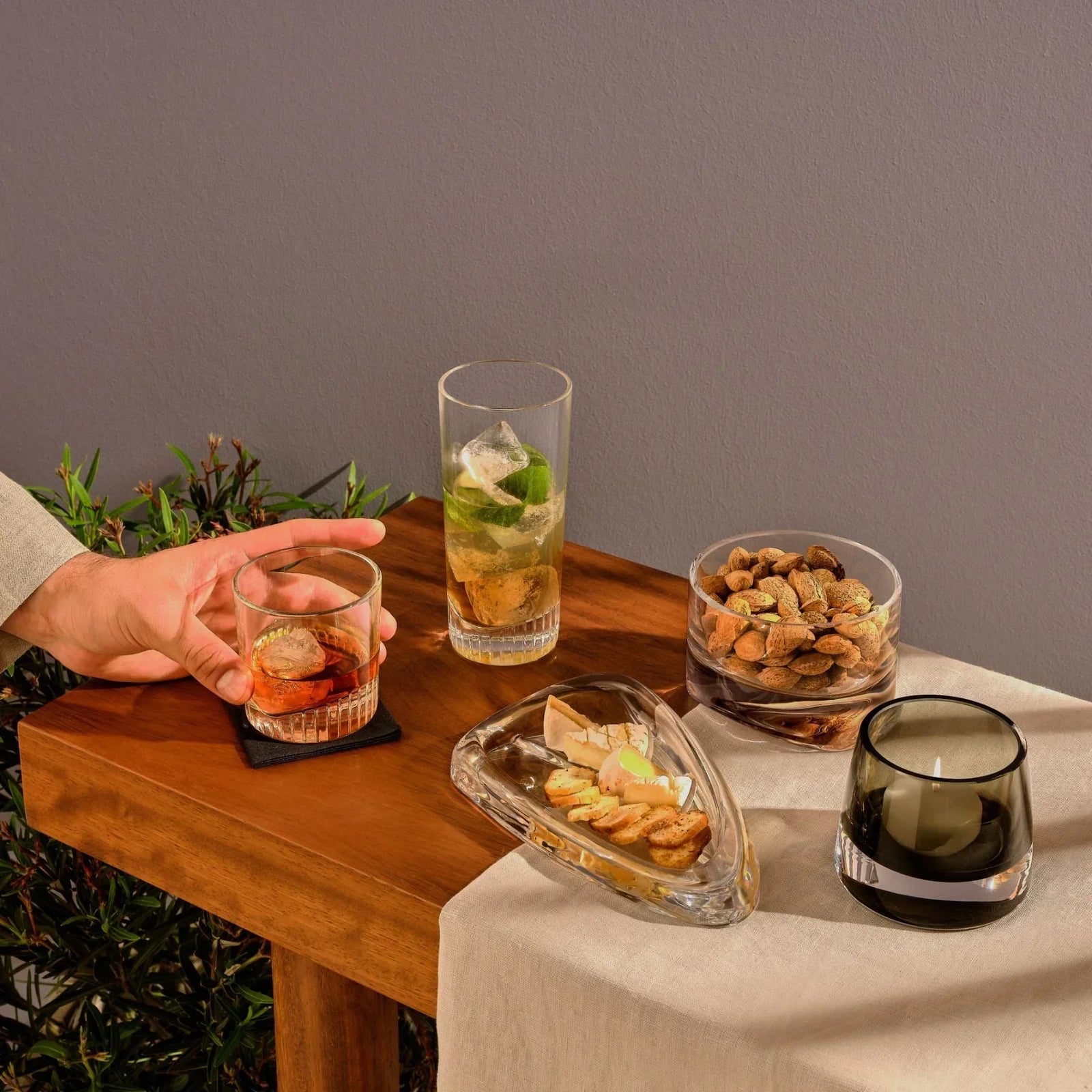 Nude Joy Set of 2pcs Candle Holder Medium Smoke - Premium  from Nude Glass - Just $350! 