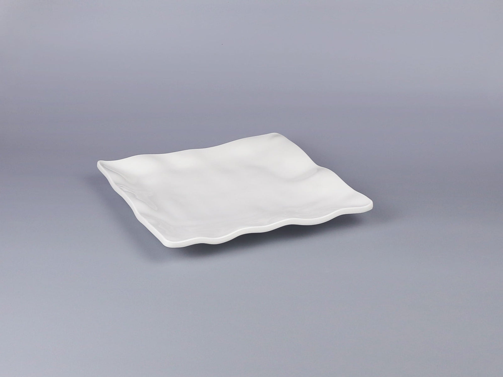 Efay Melamine Kang Square Wavy Plate 16" Ivory - Premium Plates from Efay - Just $85! 