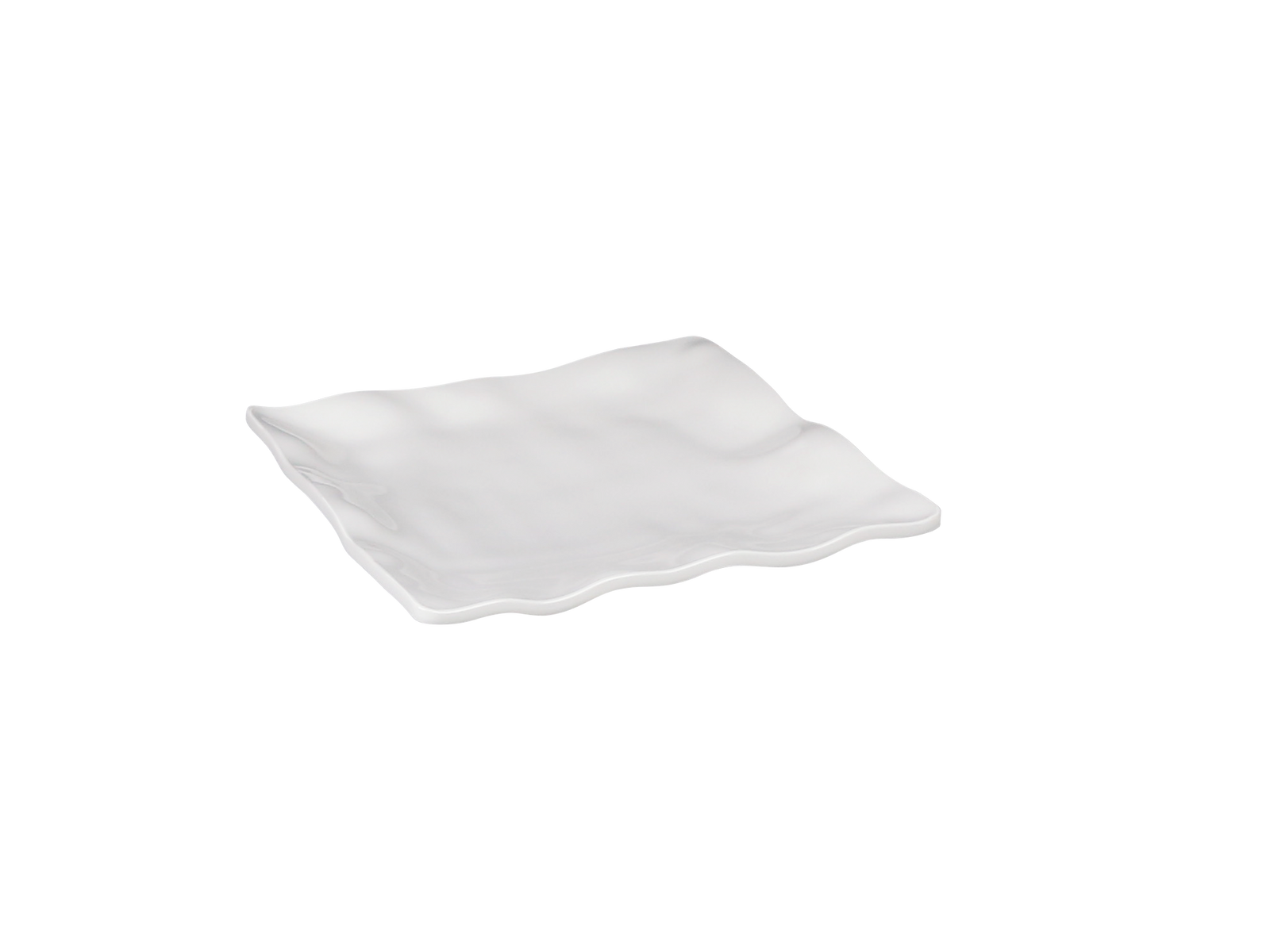 Efay Melamine Kang Square Wavy Plate 16" Ivory - Premium Plates from Efay - Just $85! 