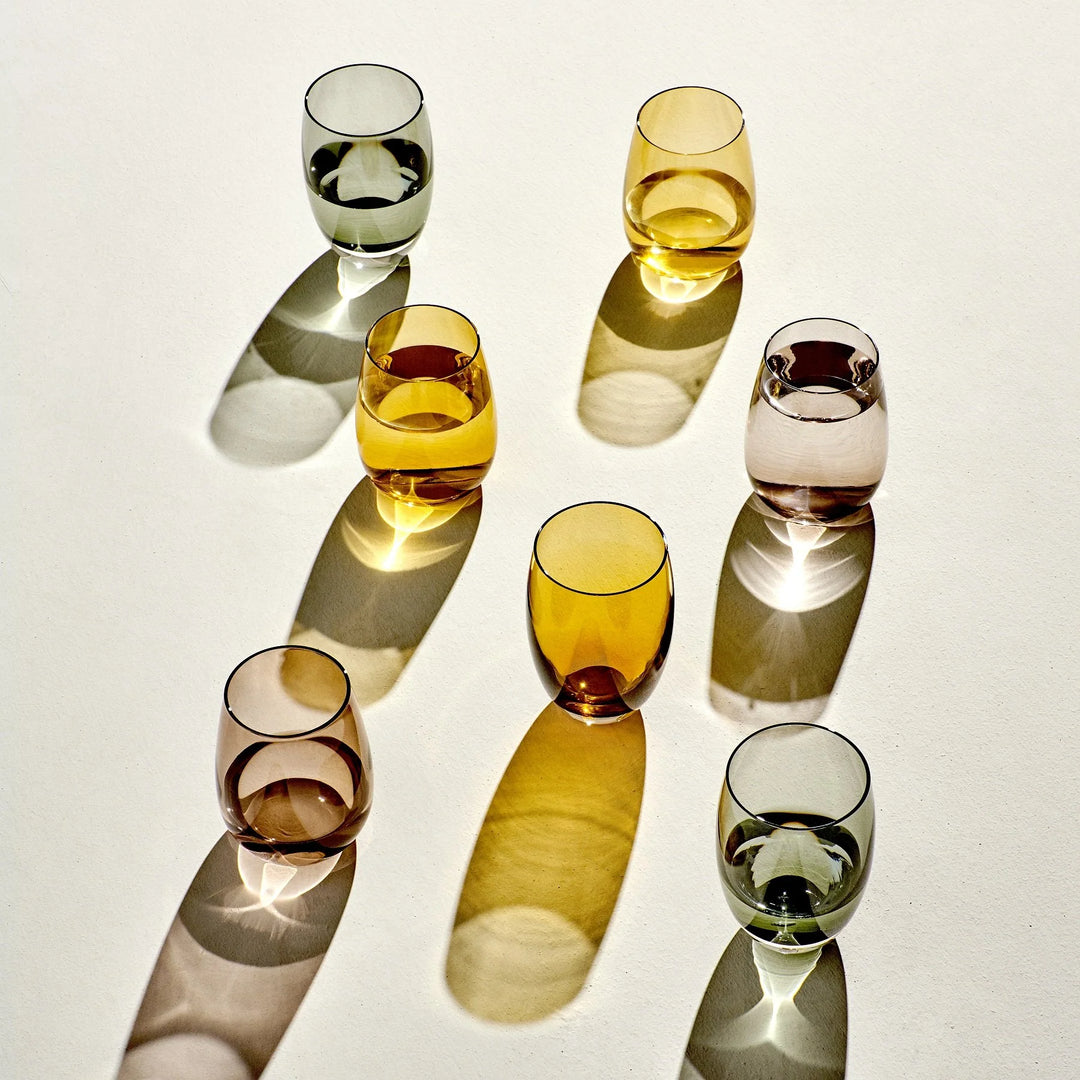 Nude Colored O Set of 6pcs Tumbler 400cc Amber - Premium  from Nude Glass - Just $585! 