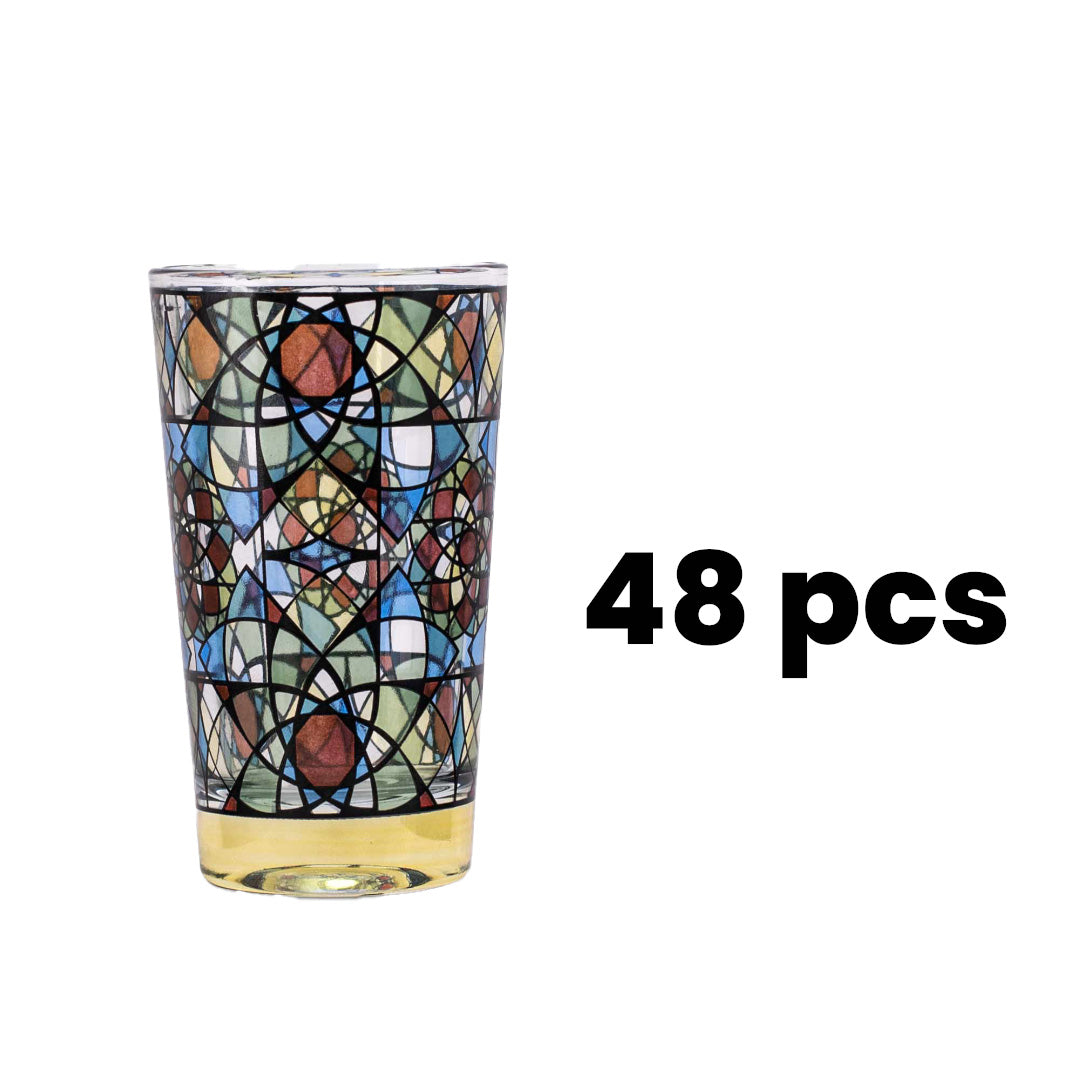 Dimlaj Vitrail Moroccan tea Glass 48 pcs