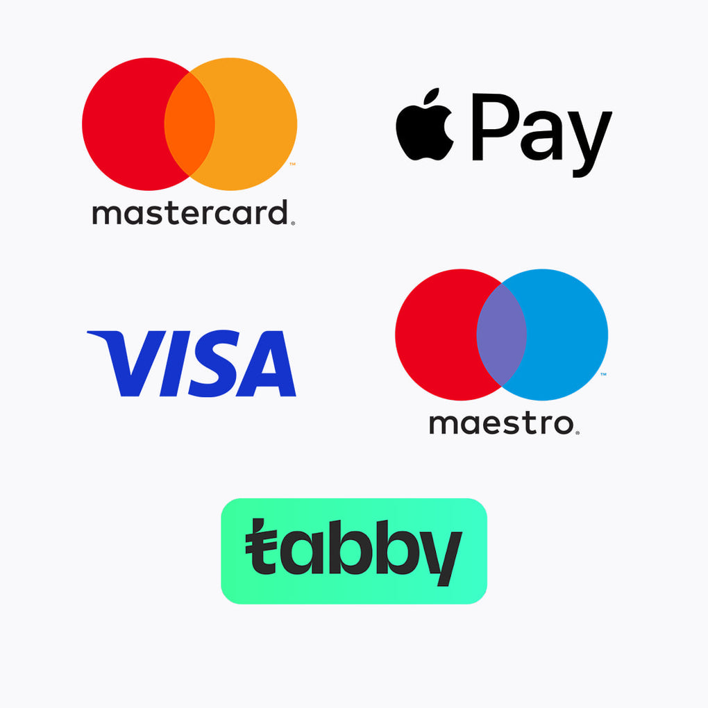 Payment option, Mastercard, Apple pay, Visa, Marstro and Tabby