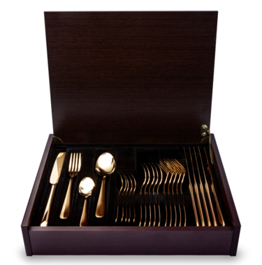 Dimlaj 24 Pcs cutlery Set - Gold Premium wooden gift box - Premium Cutlery from Dimlaj - Just $445! 