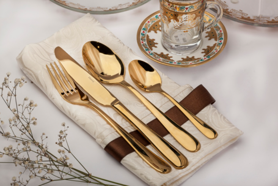 Dimlaj 24 Pcs cutlery Set - Gold Premium wooden gift box - Premium Cutlery from Dimlaj - Just $445! 