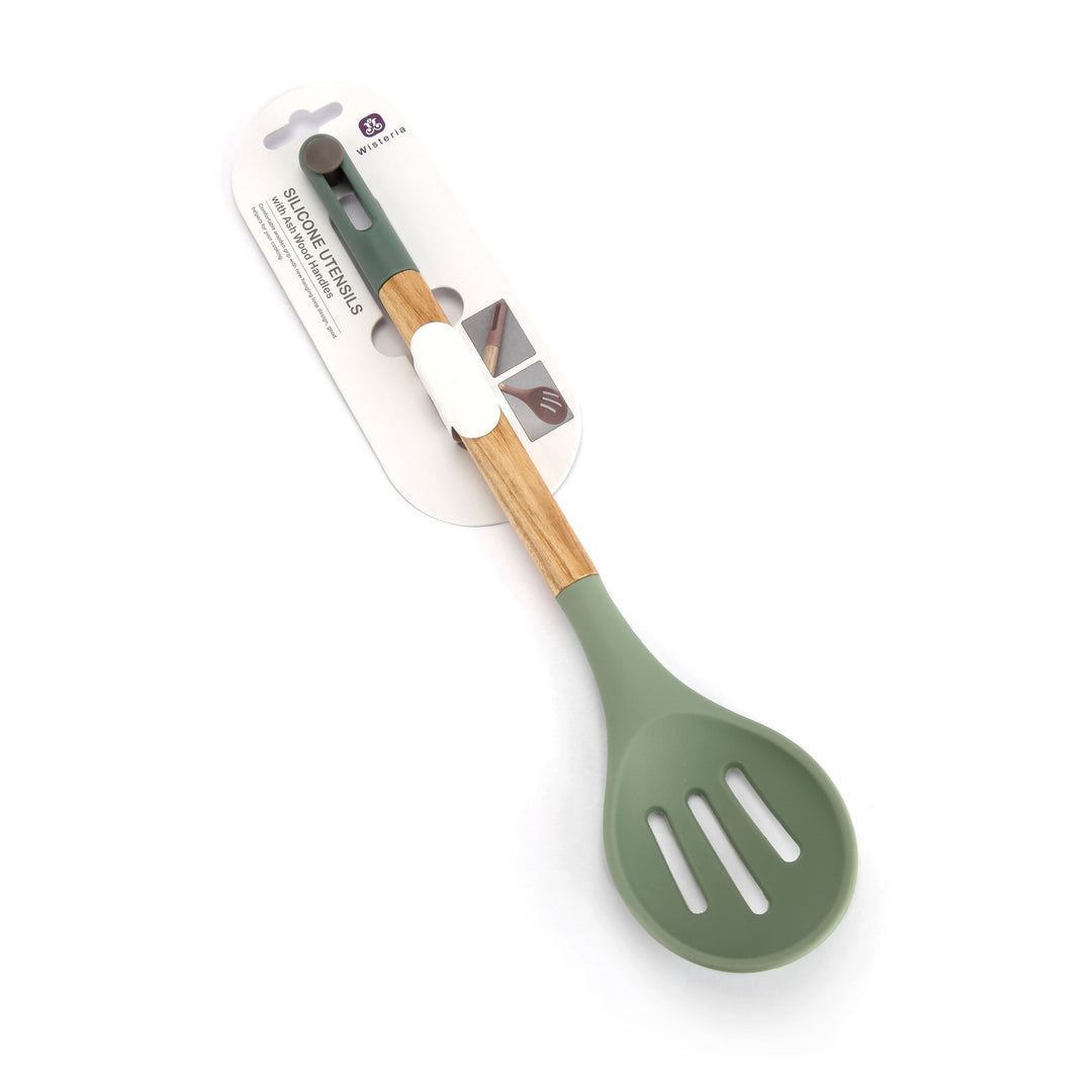 Wisteria Slotted Spoon Green - Premium Kitchen Tool from Wisteria - Just $15! 