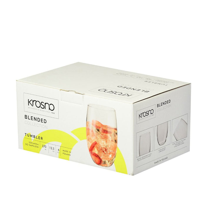 Krosno Blended Crystalline Glass Tumblers 6 pcs 370 ml - Premium Tumblers from Krosno - Just $25! 