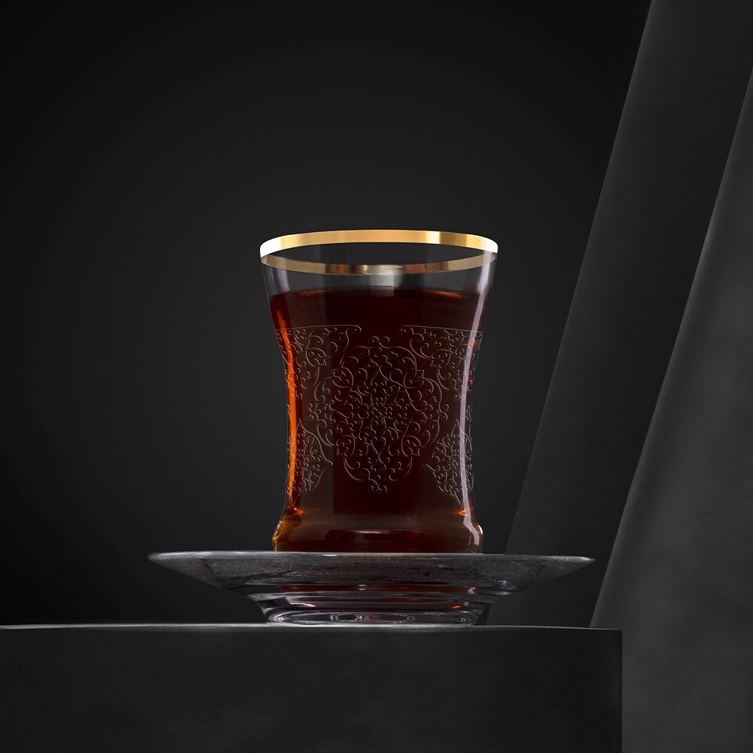 Dimlaj Perla Set of 6 Pcs Tea Cups and Saucers (Gold) - Premium Tea Cups from Perla By Dimlaj - Just $395! 