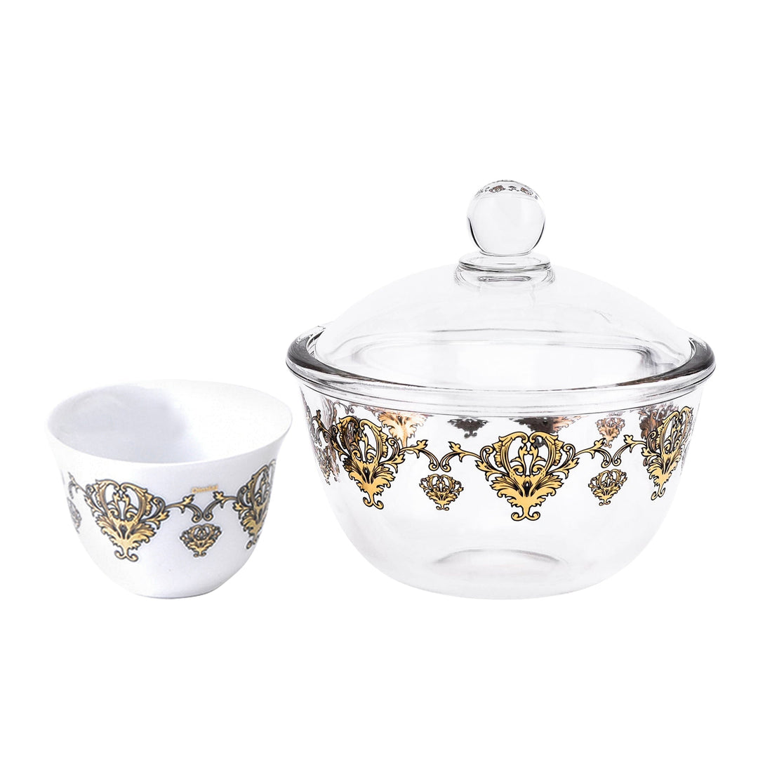 Dimlaj Imperial Set of 14 Pcs Cawa Cups and Sugar Bowl (Gold) - Premium Cawa Cups from Imperial By Dimlaj - Just $125! 