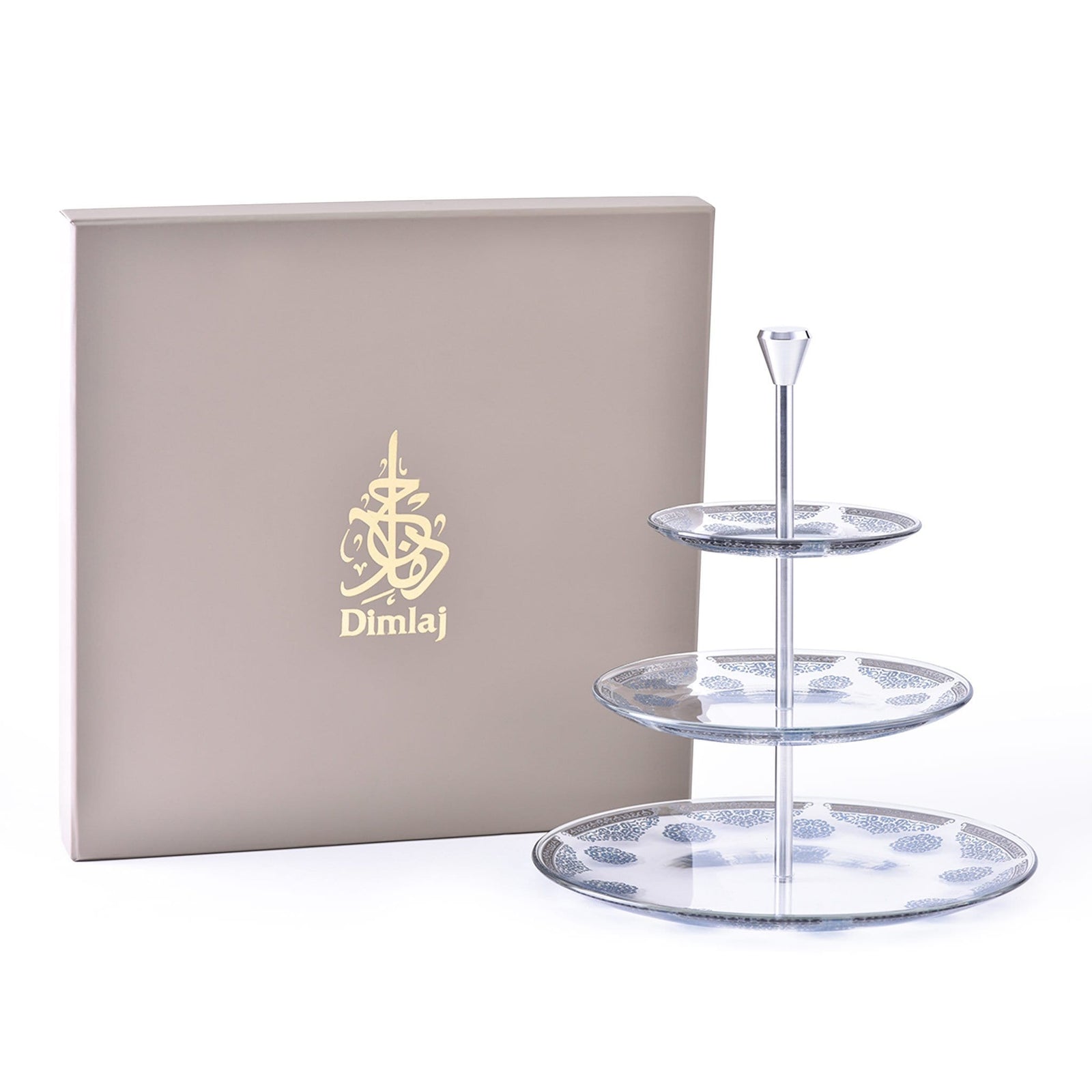 Dimlaj Selena 3 Tierd Tray (Platinum & Blue) - Premium Stands from Selena By Dimlaj - Just $168! 