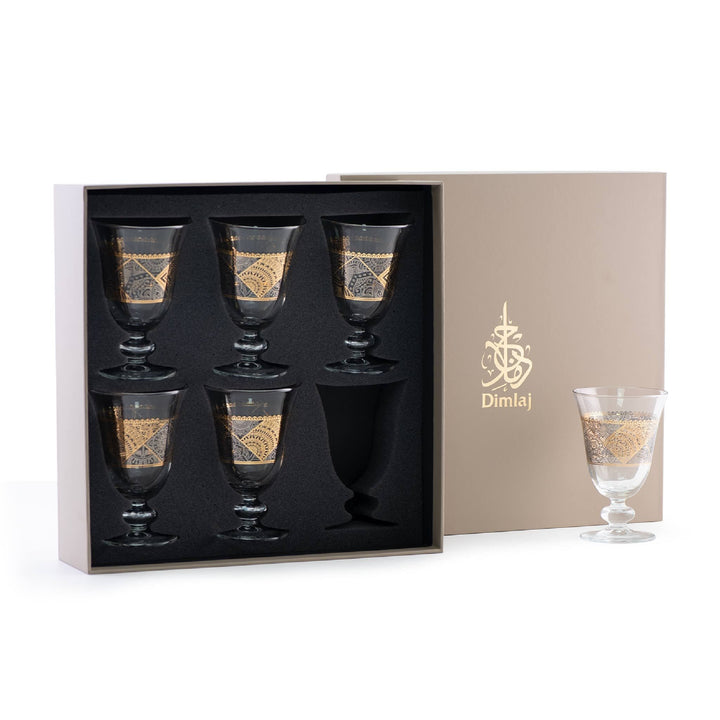 Dimlaj Sana Set of 6 Pcs Goblet Stemwares (Gold & Platinum) - Premium Goblet Stemware from Sana By Dimlaj - Just $200! 