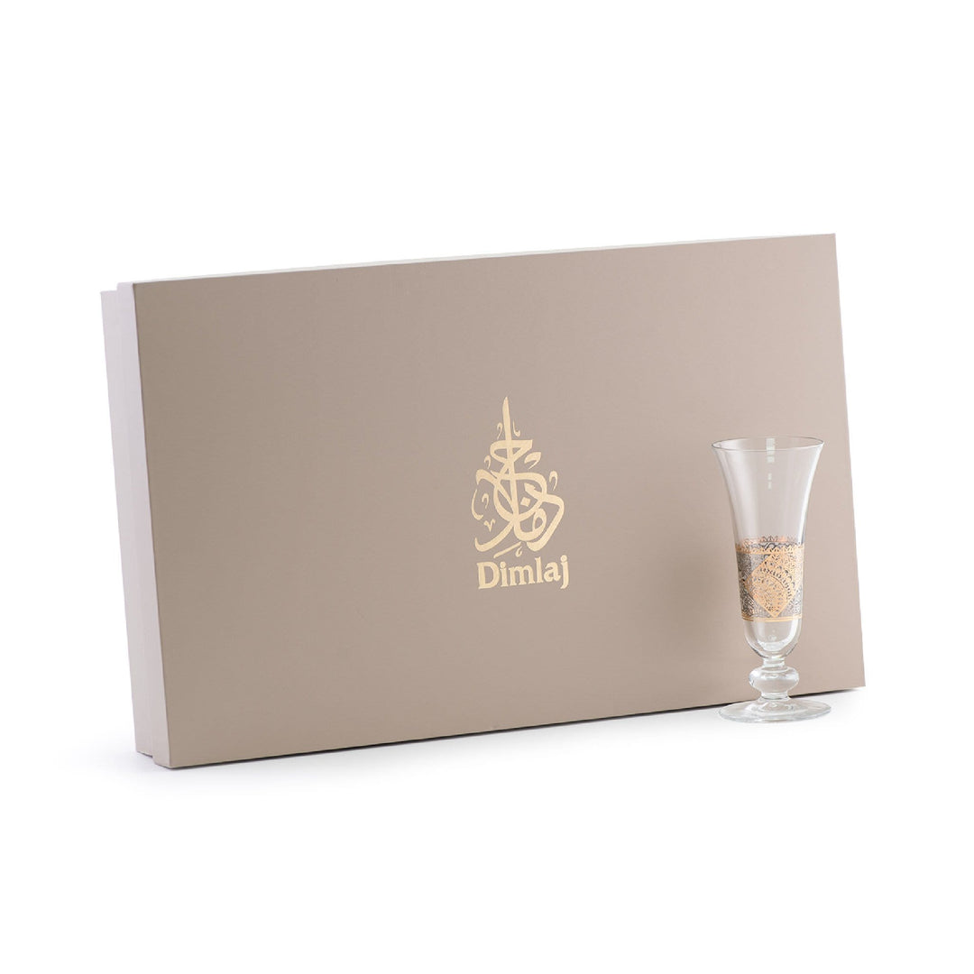 Dimlaj Sana Set of 6 Pcs Flute Stemwares Gold & Platinum - Premium Flute Stemware from Sana By Dimlaj - Just $200! 