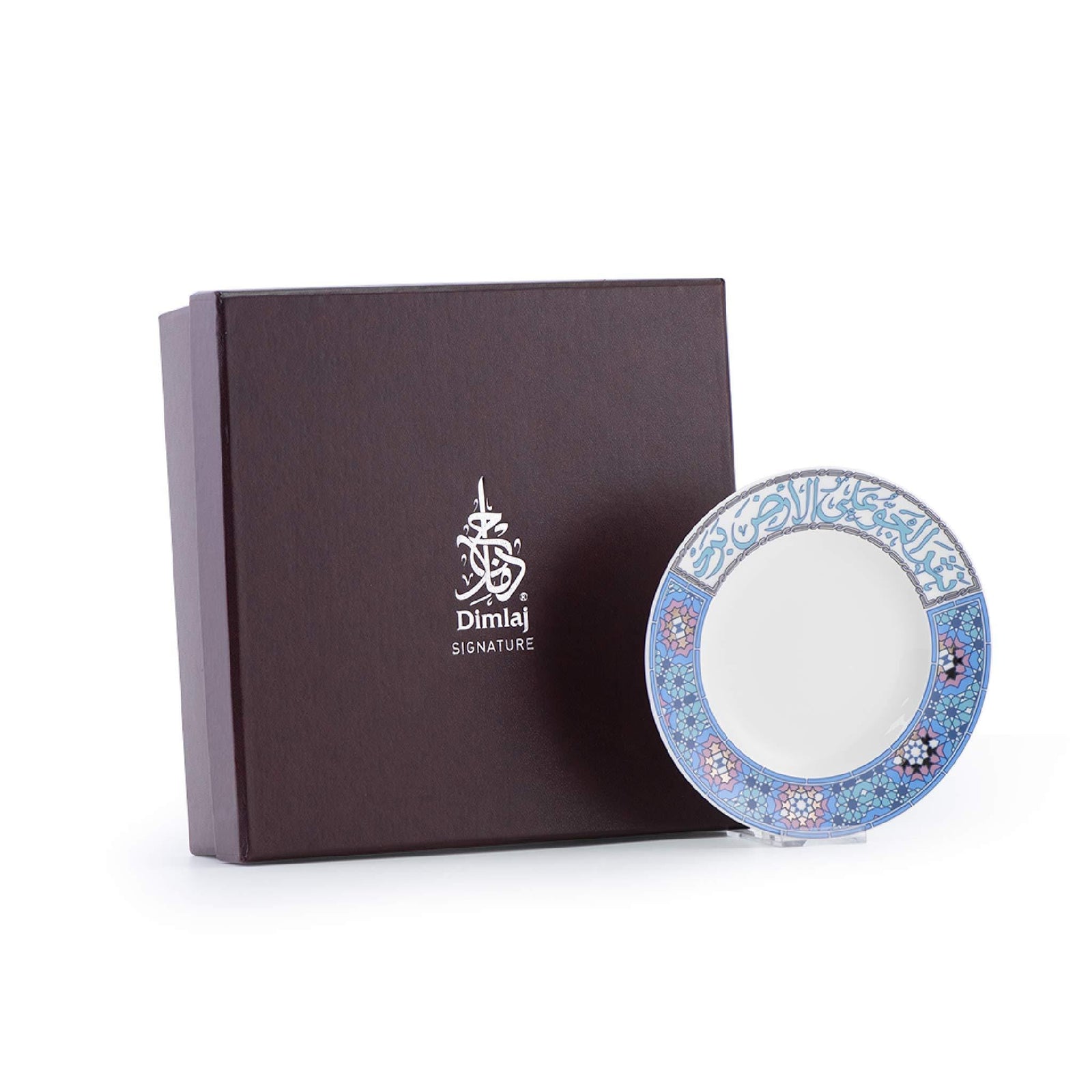 Dimlaj Melange Set of 6 Pcs Plates (Platinum & Blue) - Premium Porcelain Plates from Melange By Dimlaj - Just $340! 