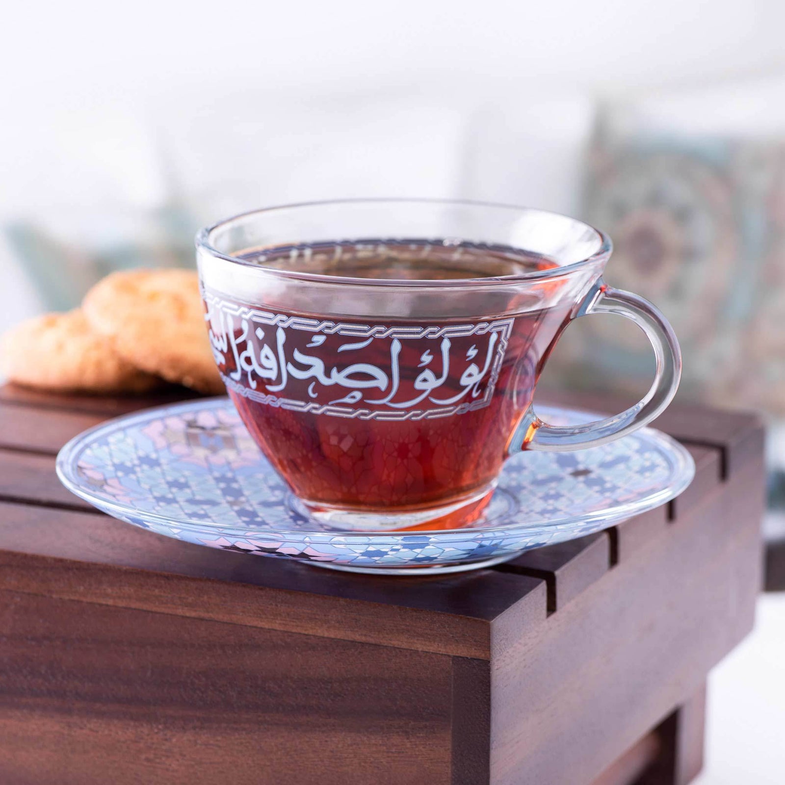 Dimlaj Melange Set of 6 Pcs Tea Cups and Saucers (Platinum & Blue) - Premium Tea Cups from Melange By Dimlaj - Just $370! 