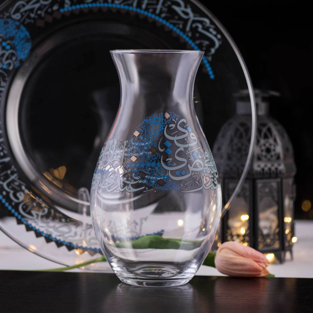 Dimlaj Seraj Large Vase (Platinum & Blue) - Premium Vases from Seraj By Dimlaj - Just $130! 