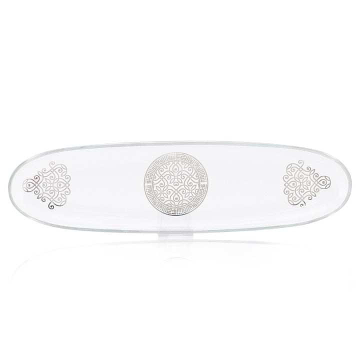 Dimlaj Shafa Large Oval Plate (Silver) - Premium Glass Plates from Shafa By Dimlaj - Just $210! 