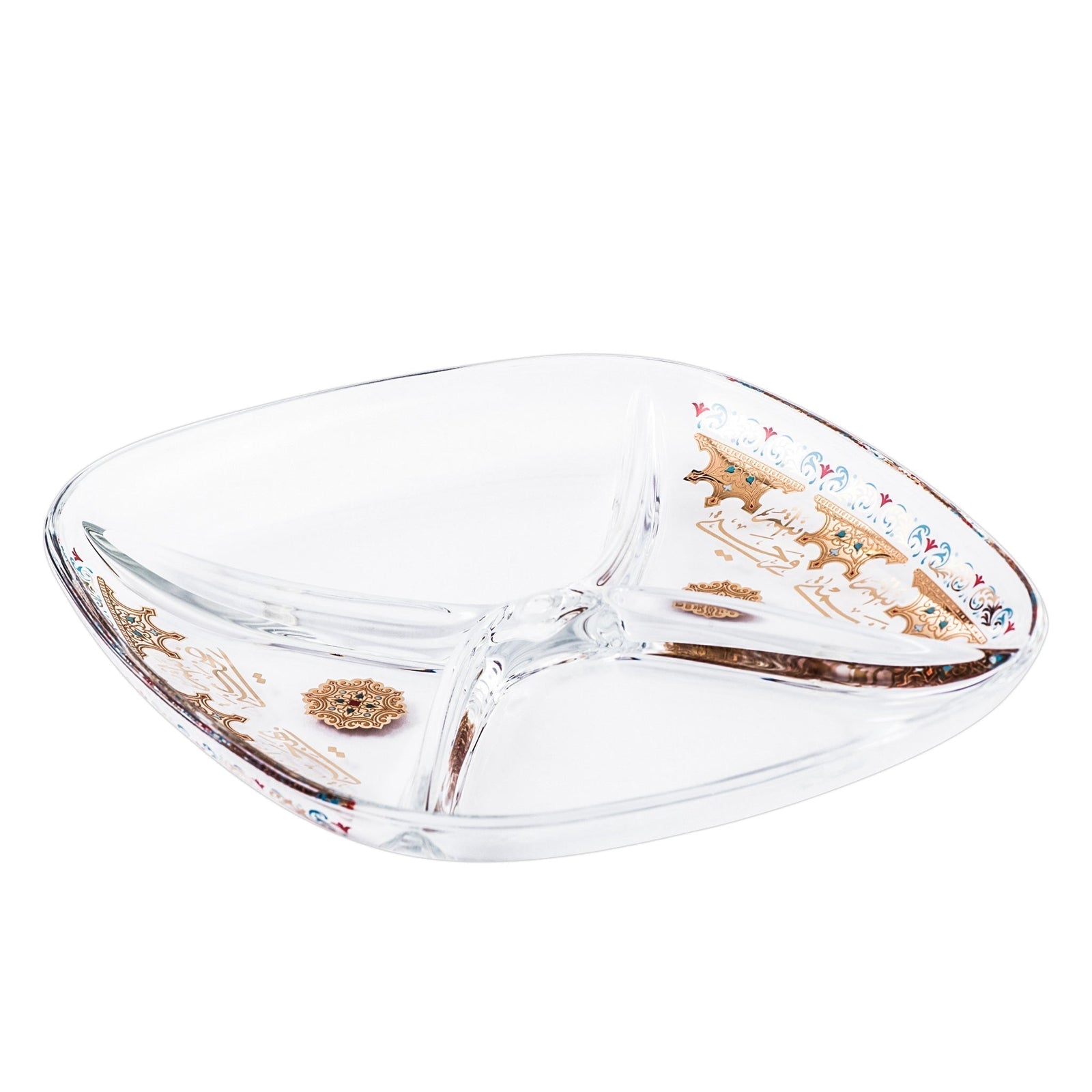 Dimlaj Suroor Divider Plate (Gold) - Premium Glass Plates from Suroor By Dimlaj - Just $160! 