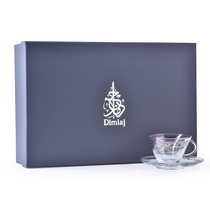 Dimlaj Suroor Set of 6 Pcs Tea Cups and Saucers (Platinum) - Premium Tea Cups from Suroor By Dimlaj - Just $212! 