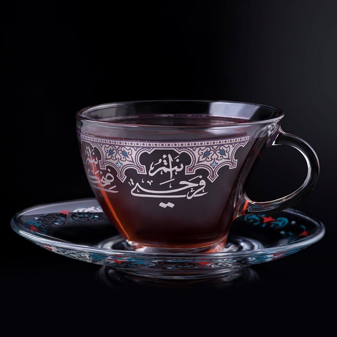 Dimlaj Suroor Set of 6 Pcs Tea Cups and Saucers (Platinum) - Premium Tea Cups from Suroor By Dimlaj - Just $212! 