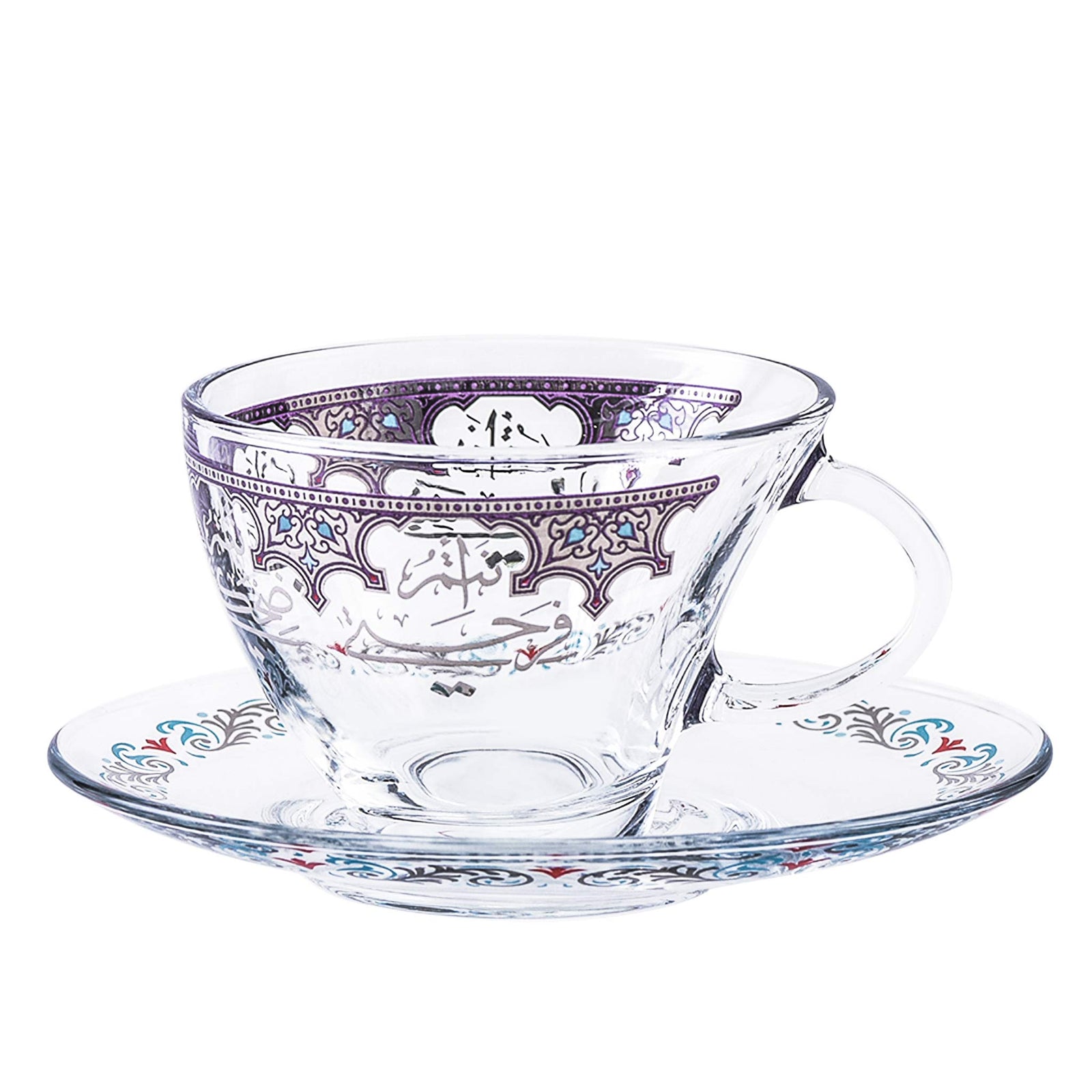 Dimlaj Suroor Set of 6 Pcs Tea Cups and Saucers (Platinum) - Premium Tea Cups from Suroor By Dimlaj - Just $265! 