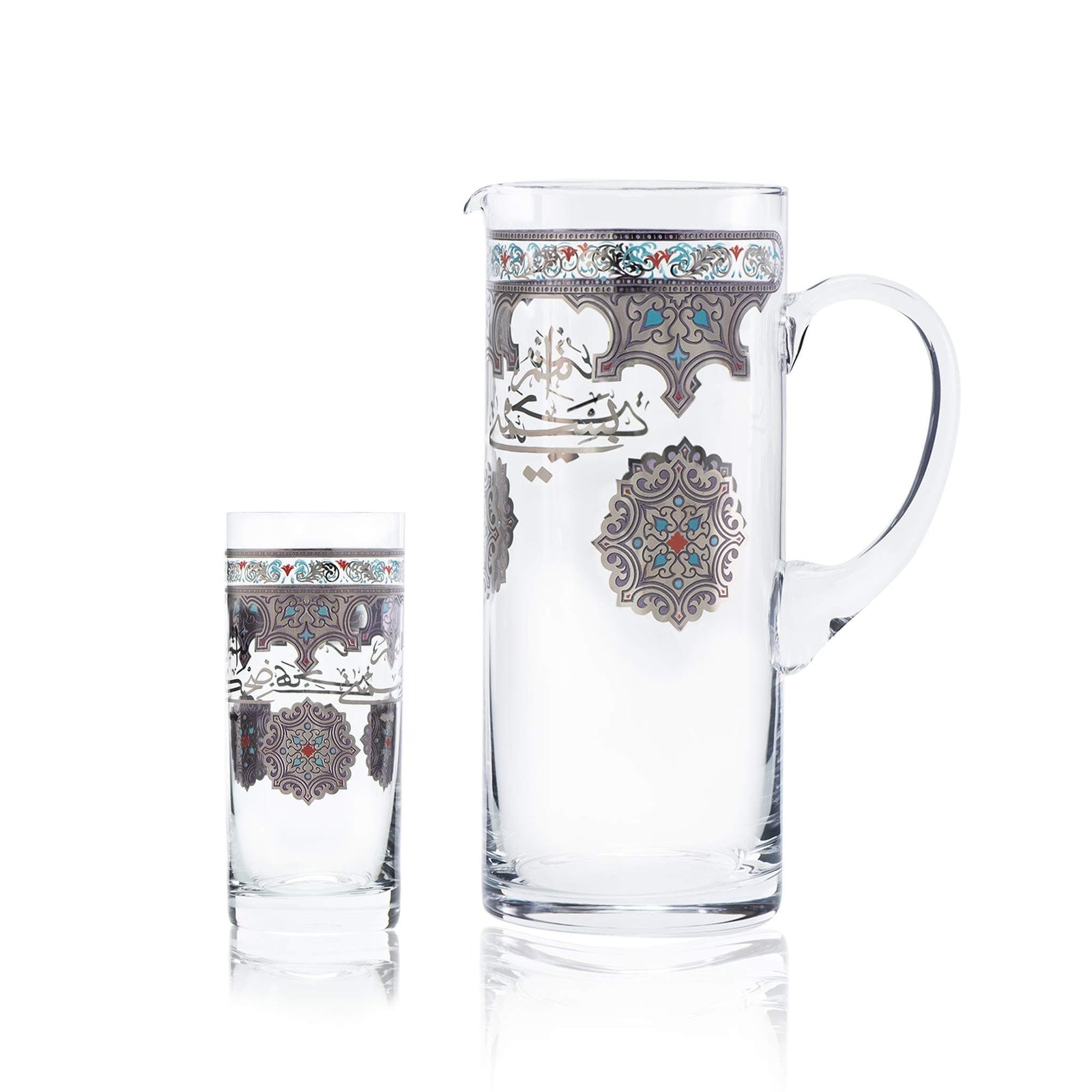 Dimlaj Suroor Set of 7 Pcs Jug and Tumblers (Platinum) - Premium Tumblers from Suroor By Dimlaj - Just $370! 