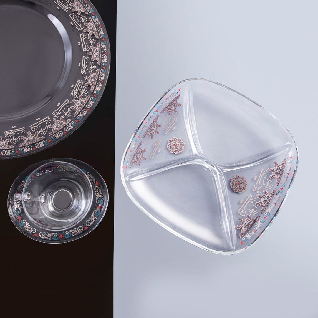 Dimlaj Suroor Divider Plate (Platinum) - Premium Glass Plates from Suroor By Dimlaj - Just $160! 