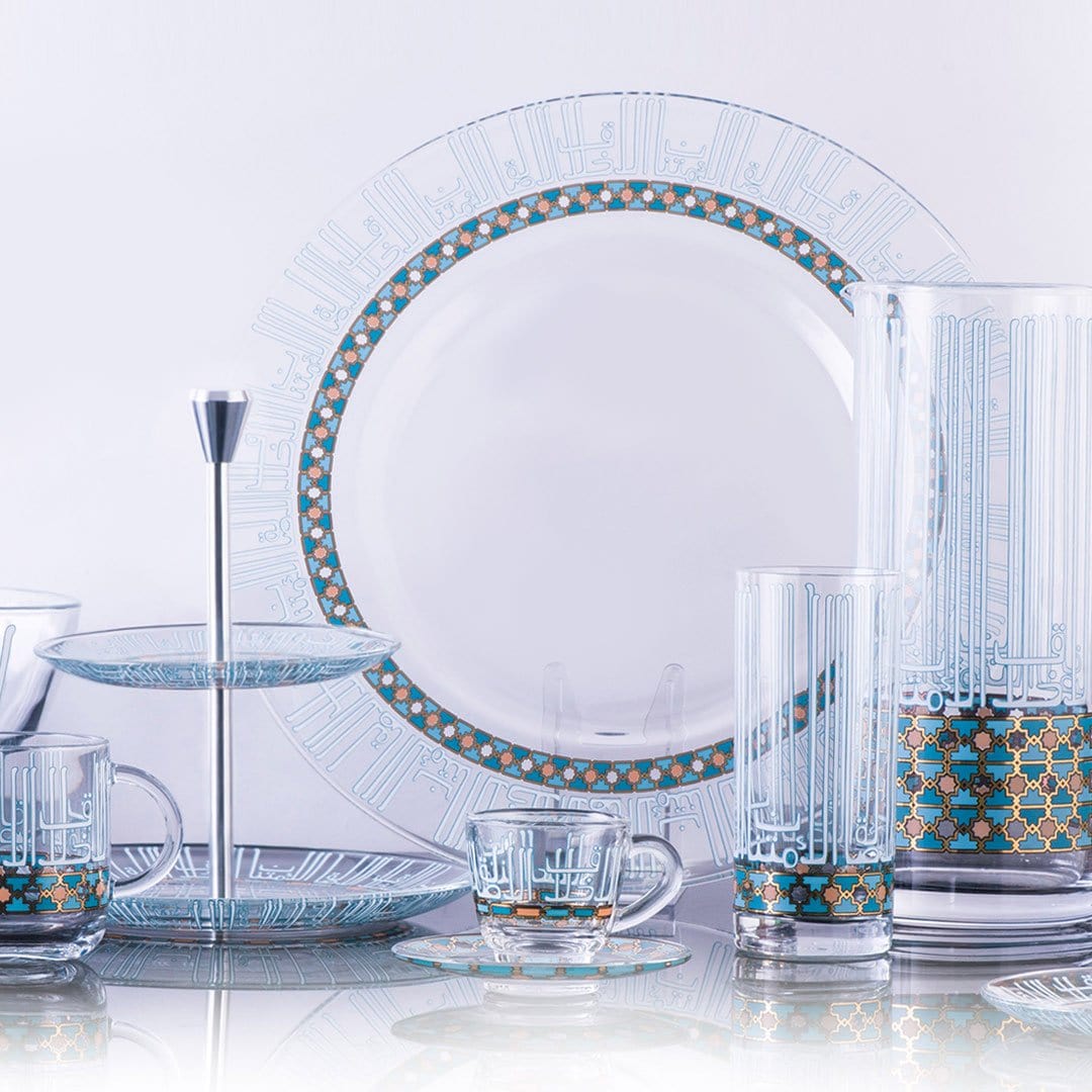 Dimlaj Asala Large Charger Plate (Gold & Green) - Premium Glass Plates from Asala By Dimlaj - Just $210! 