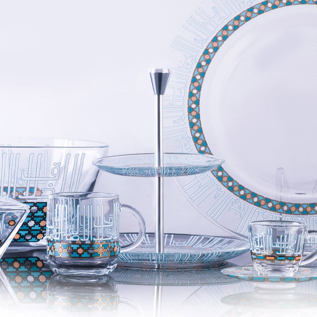 Dimlaj Asala 2 Tiered Tray (Gold & Green) - Premium Stands from Asala By Dimlaj - Just $210! 