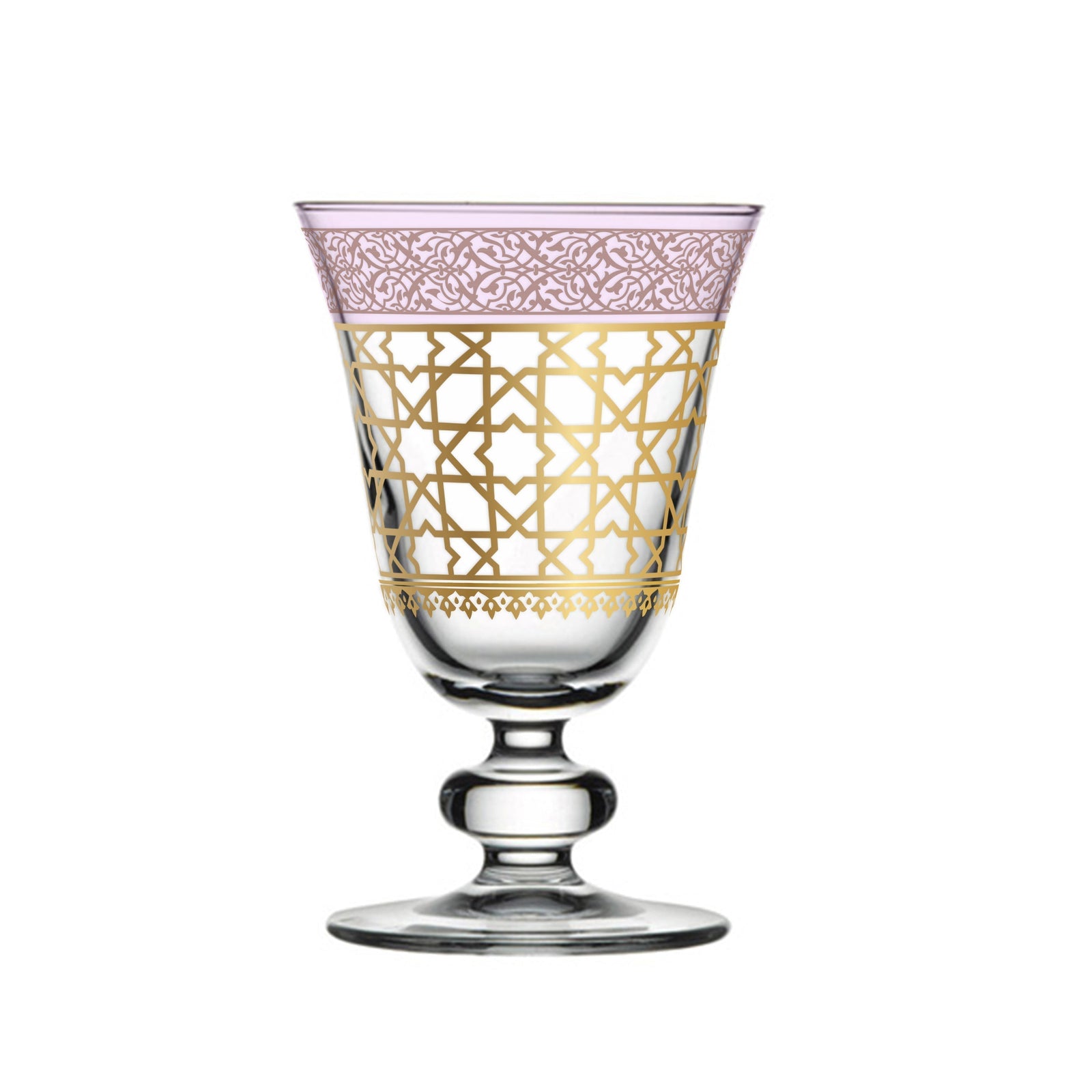 Dimlaj Cordoba Set of 6 Pcs Goblet Stems (Gold & Pink) - Premium Goblet Stemware from Cordoba By Dimlaj - Just $375! 