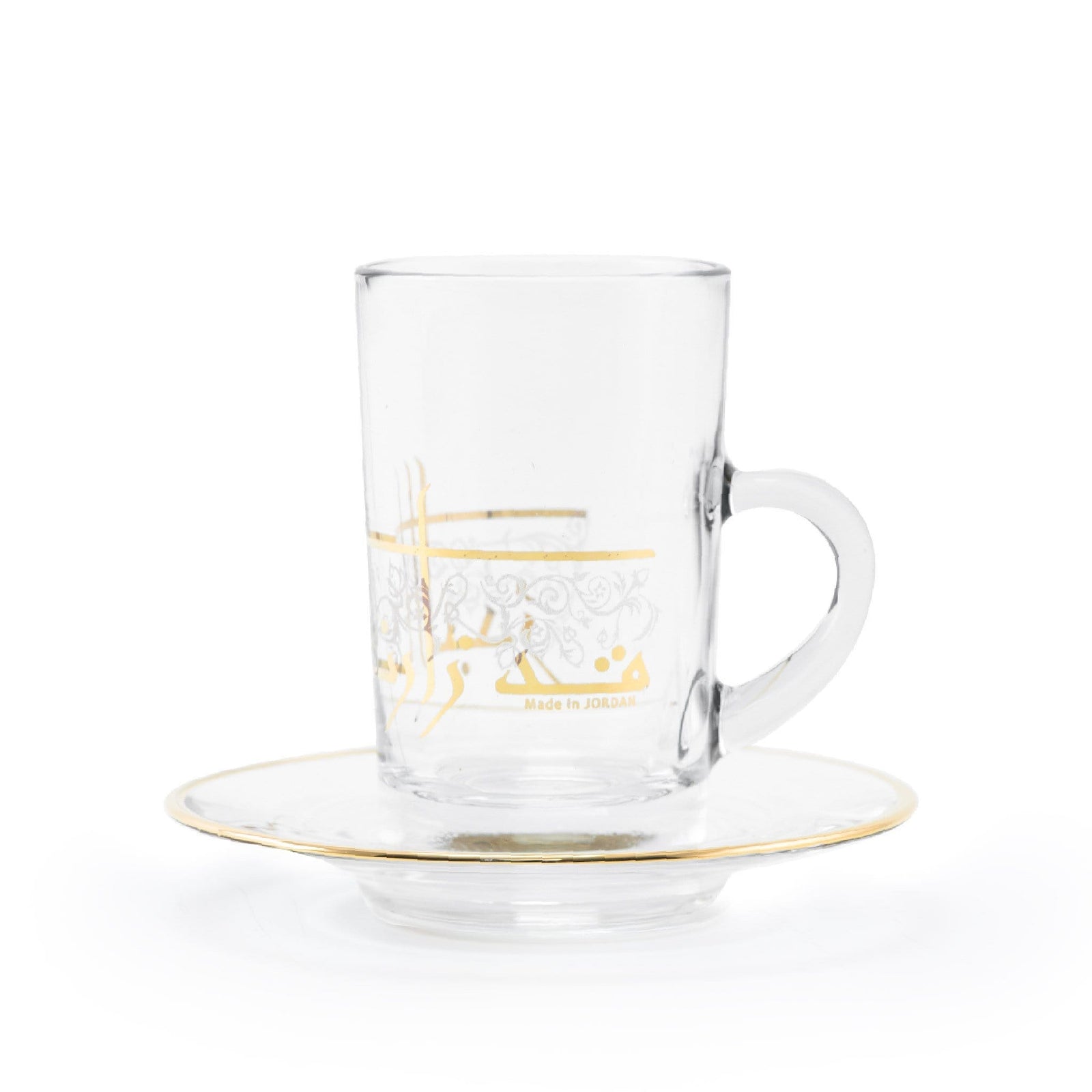 Dimlaj Deyar Set of 6 Pcs Tea Cups and Saucers (Gold) - Premium Tea Istikans With Handle from Dimlaj - Just $200! 