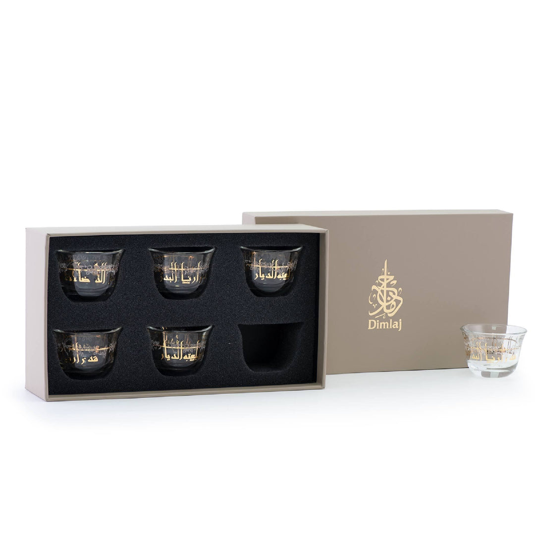 Dimlaj Deyar Set of 6 Pcs Cawa Cups (Gold) - Premium Cawa Cups from Dimlaj - Just $130! 