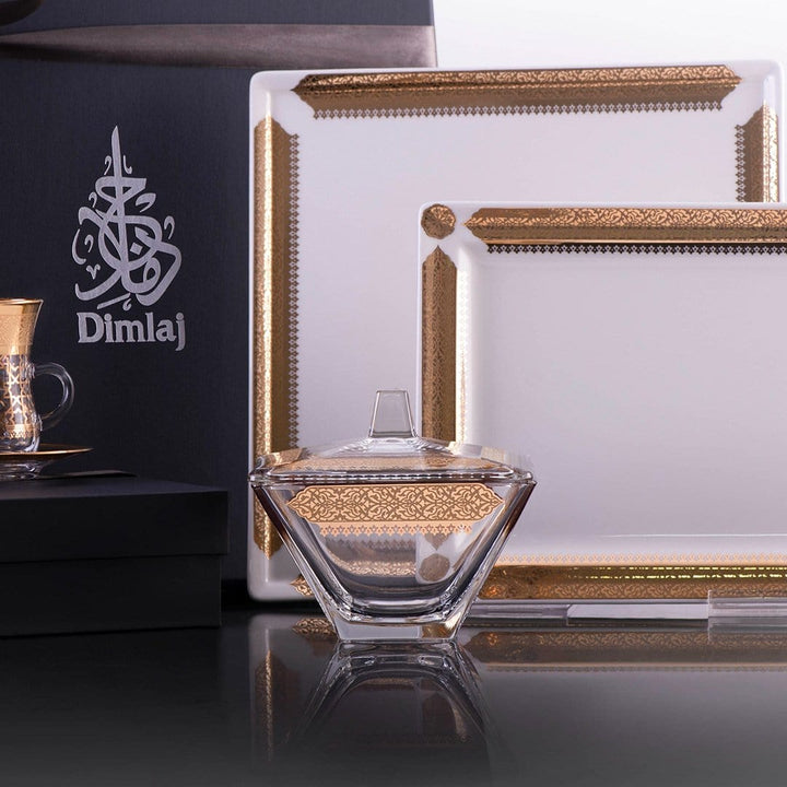 Dimlaj Cordoba Serving Bowl and Lid (Gold) - Premium Serving Bowls from Cordoba By Dimlaj - Just $500! 